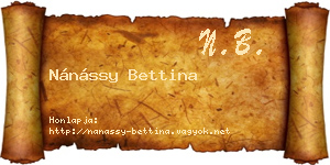 Nánássy Bettina névjegykártya